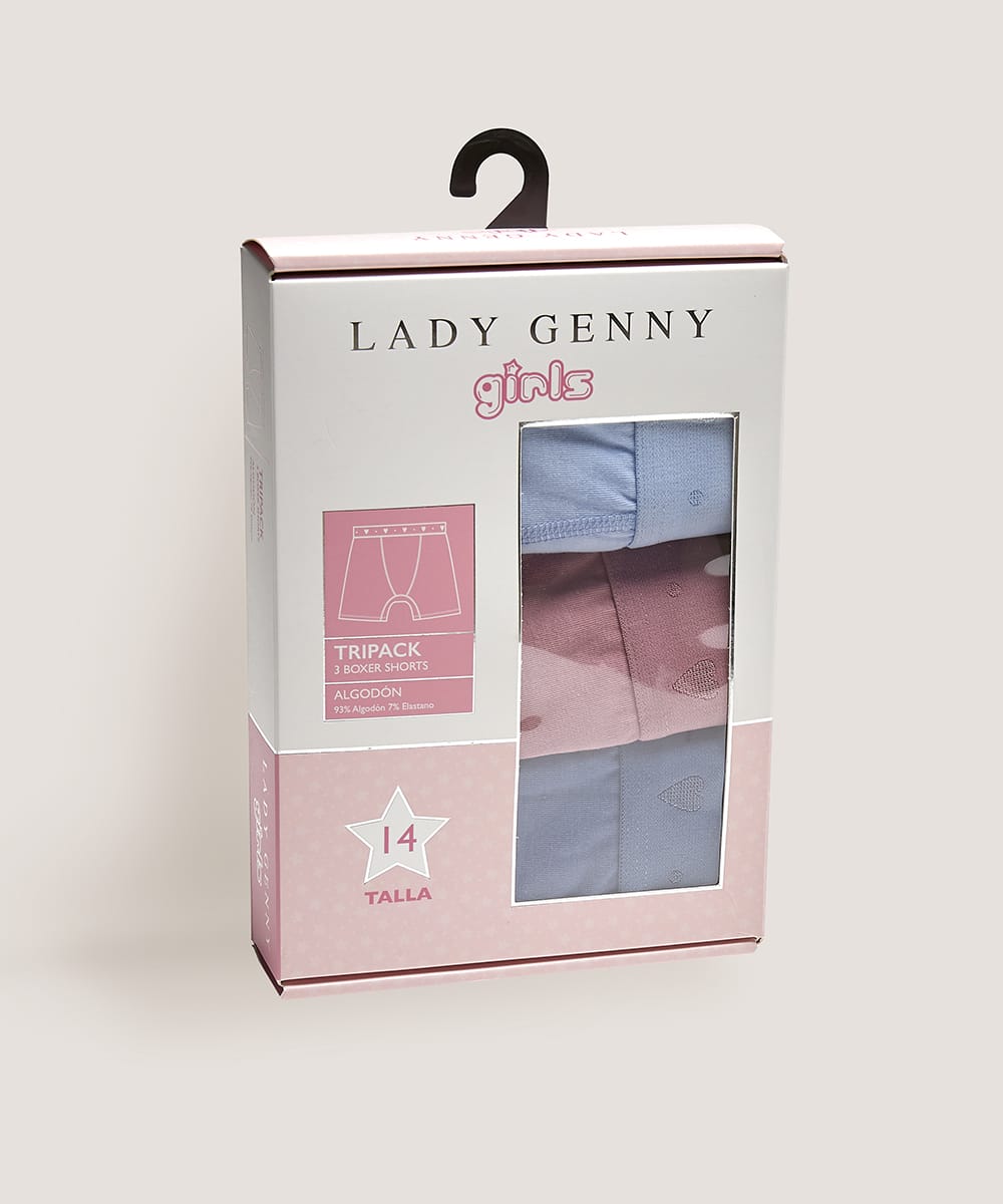 Tripack Boxer Niña Cotton Spandex | Comodidad