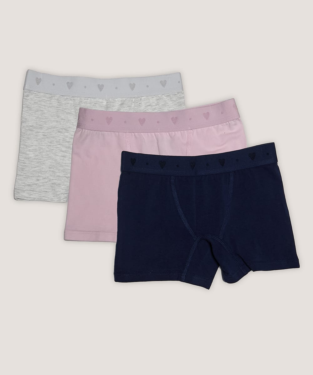 Tripack Boxer Niña Cotton Spandex | Comodidad