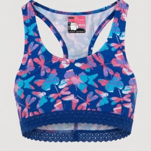 Top de Algodón Estampado con Encaje
