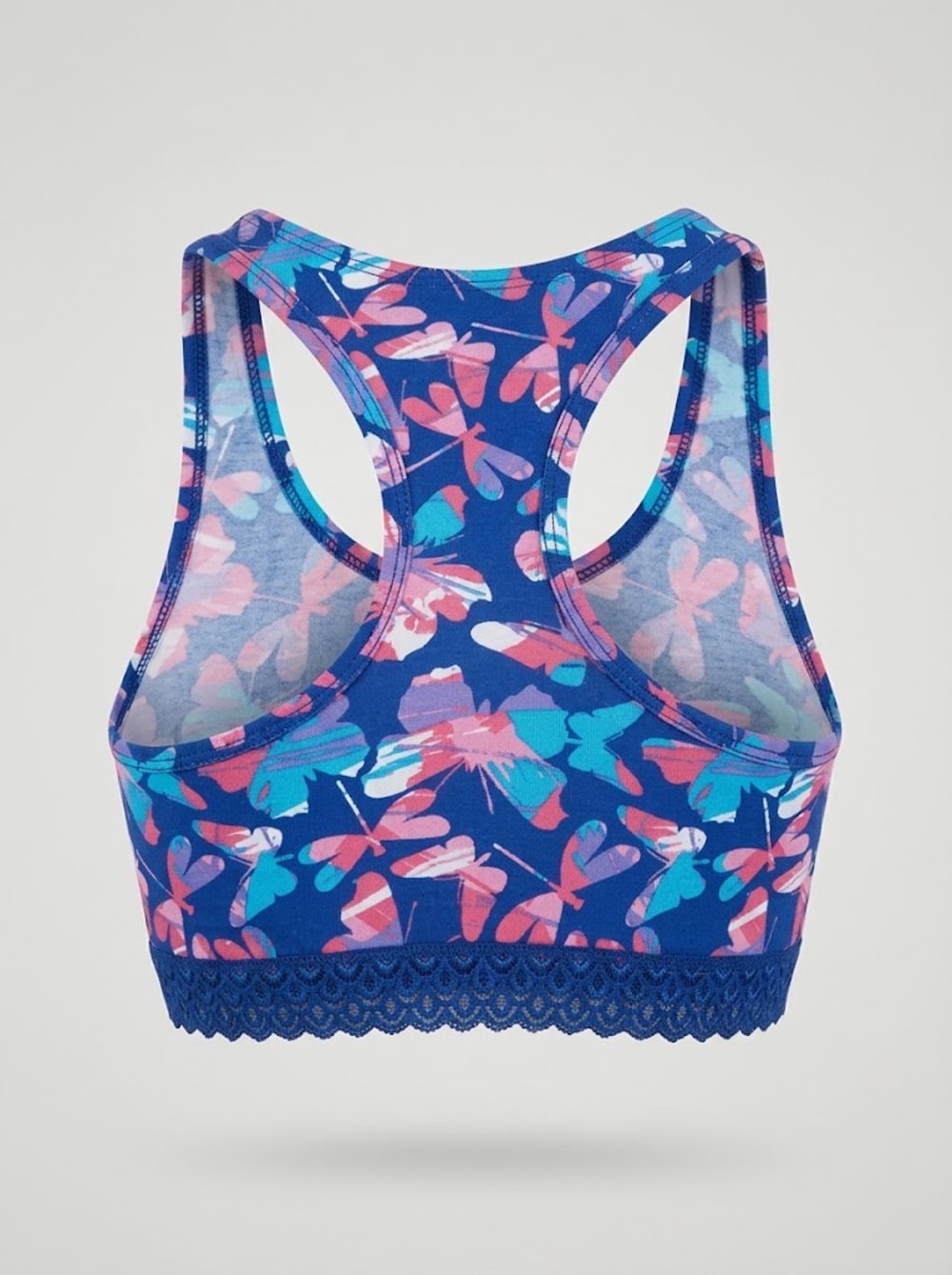 Top de Algodón Estampado con Encaje