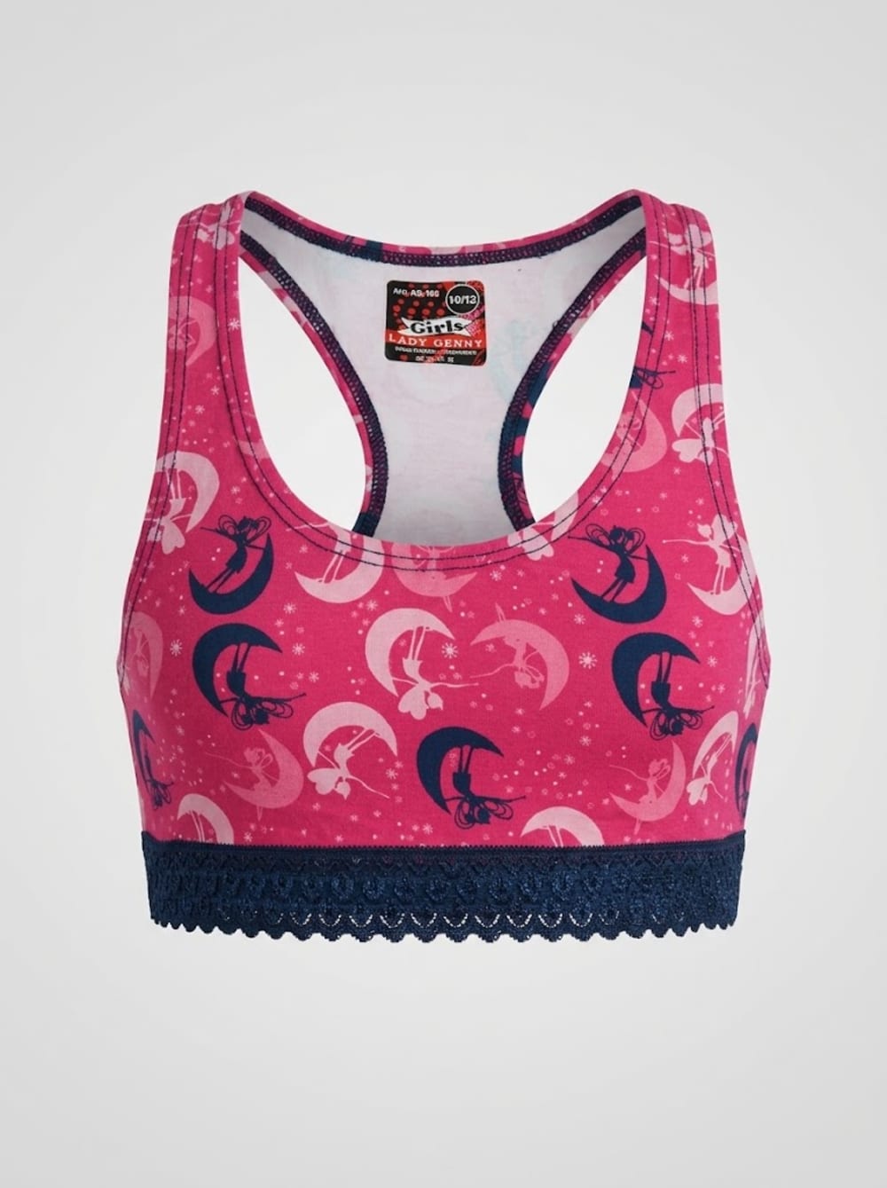 Top de Algodón Estampado con Encaje