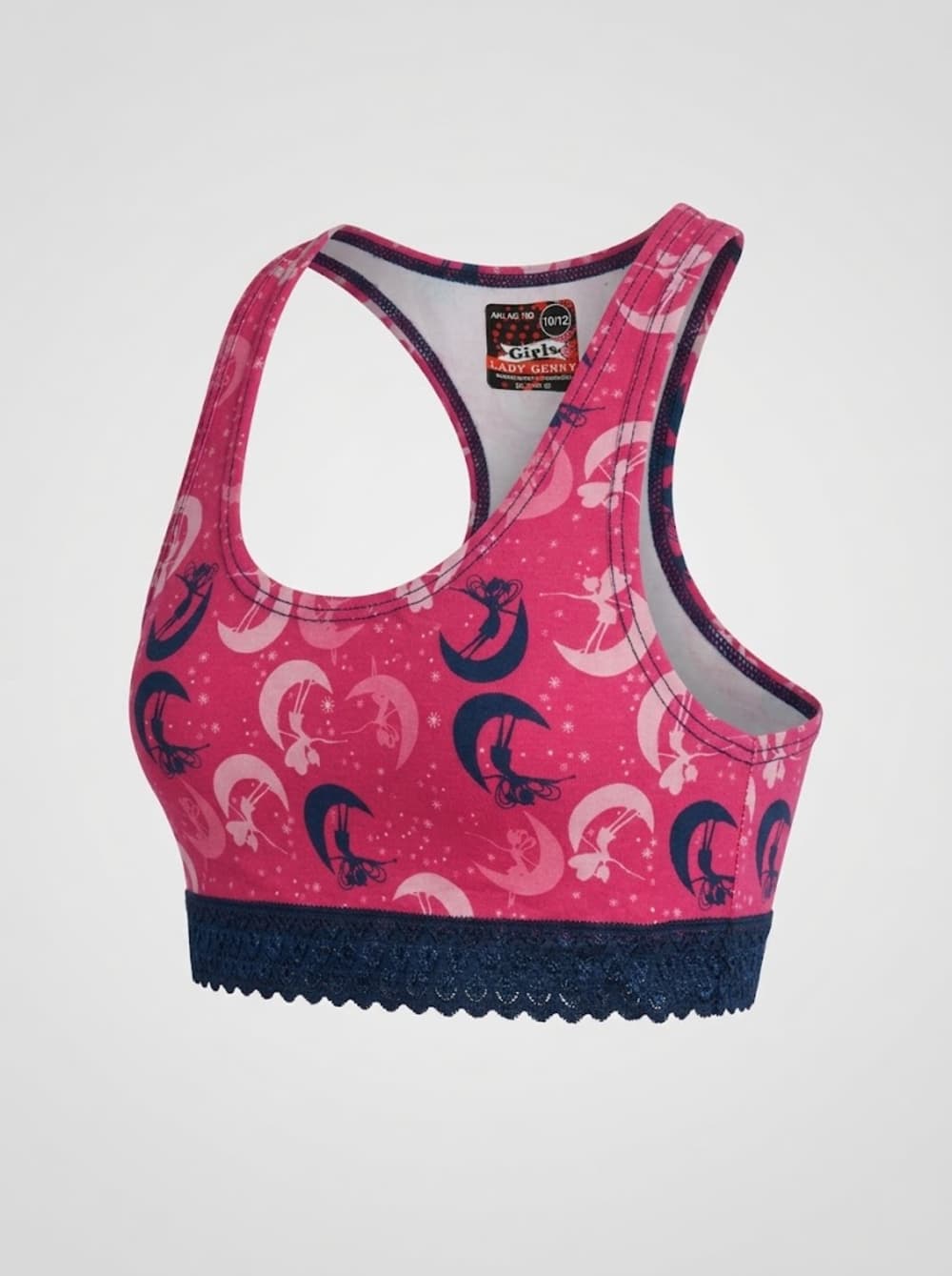 Top de Algodón Estampado con Encaje