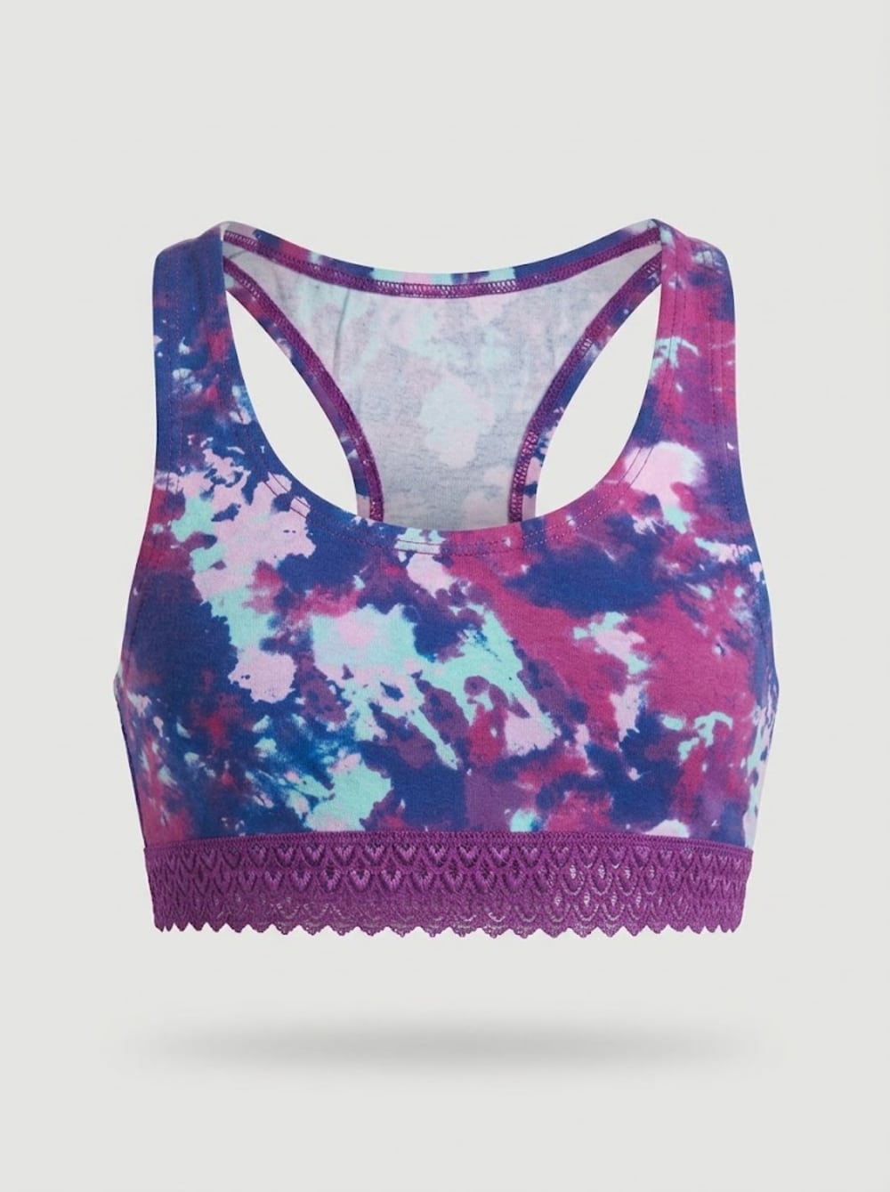 Top de Algodón Estampado con Encaje
