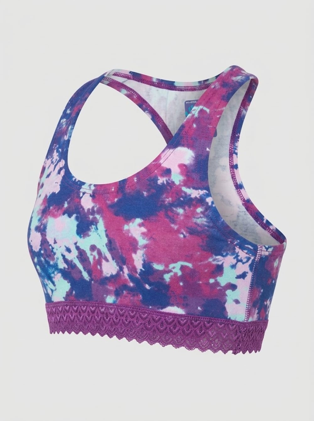 Top de Algodón Estampado con Encaje