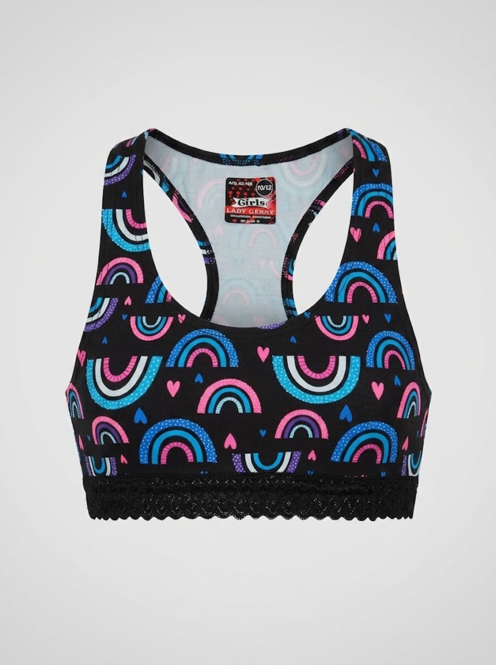 Top de Algodón Estampado con Encaje