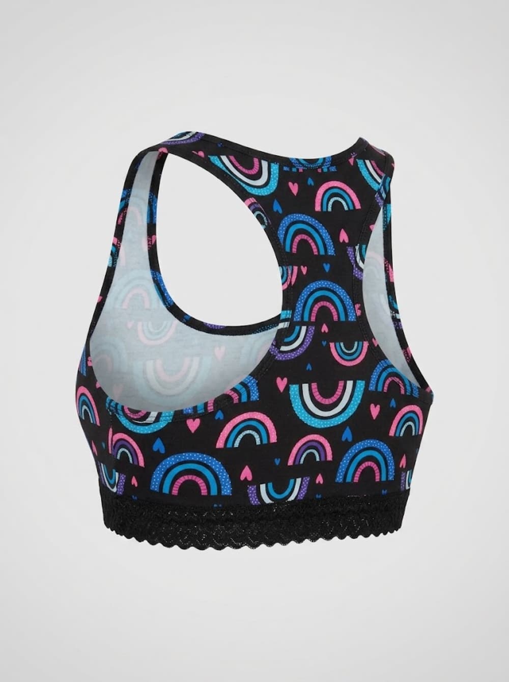 Top de Algodón Estampado con Encaje