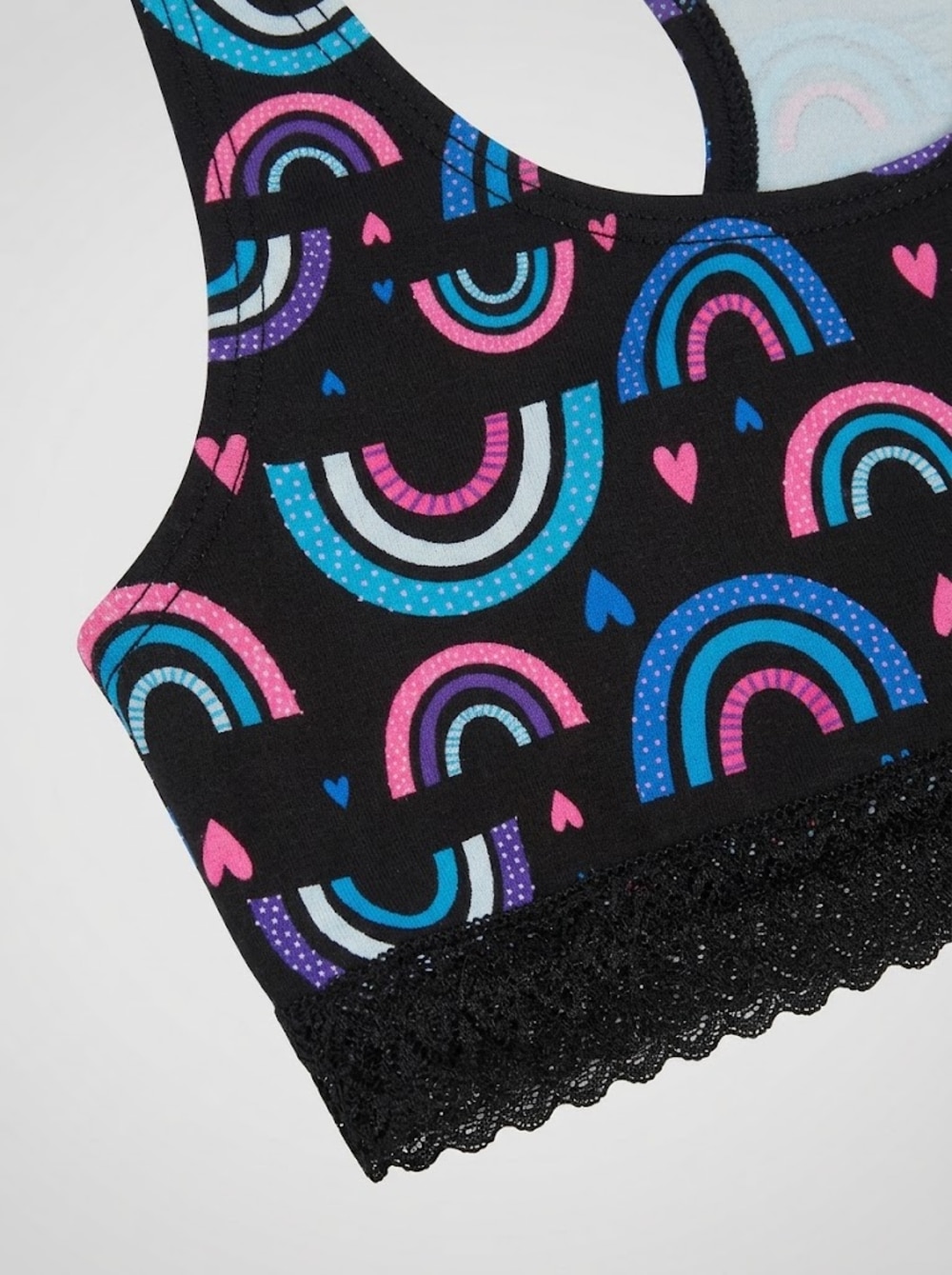 Top de Algodón Estampado con Encaje