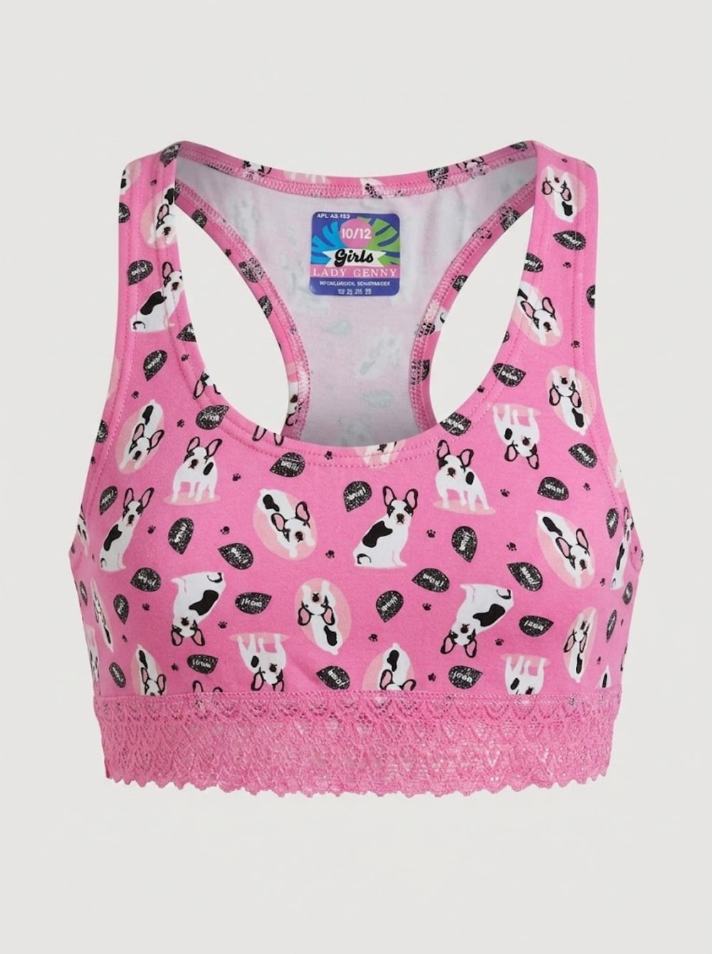 Top de Algodón Estampado con Encaje