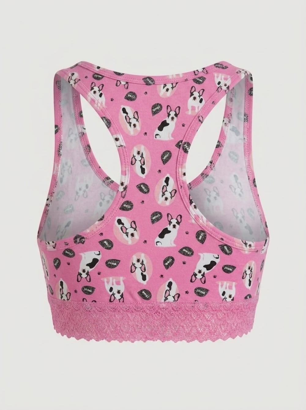 Top de Algodón Estampado con Encaje