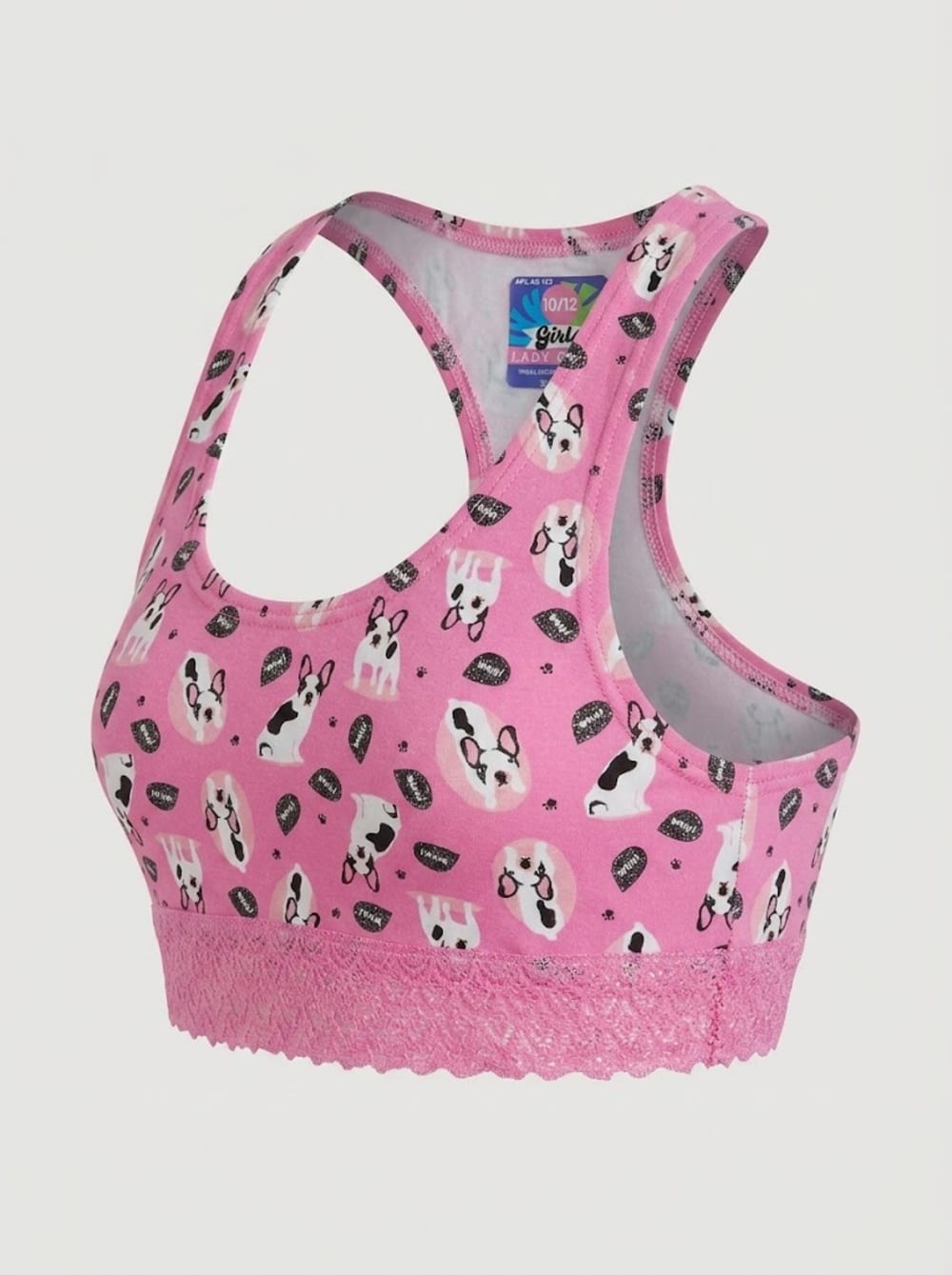 Top de Algodón Estampado con Encaje