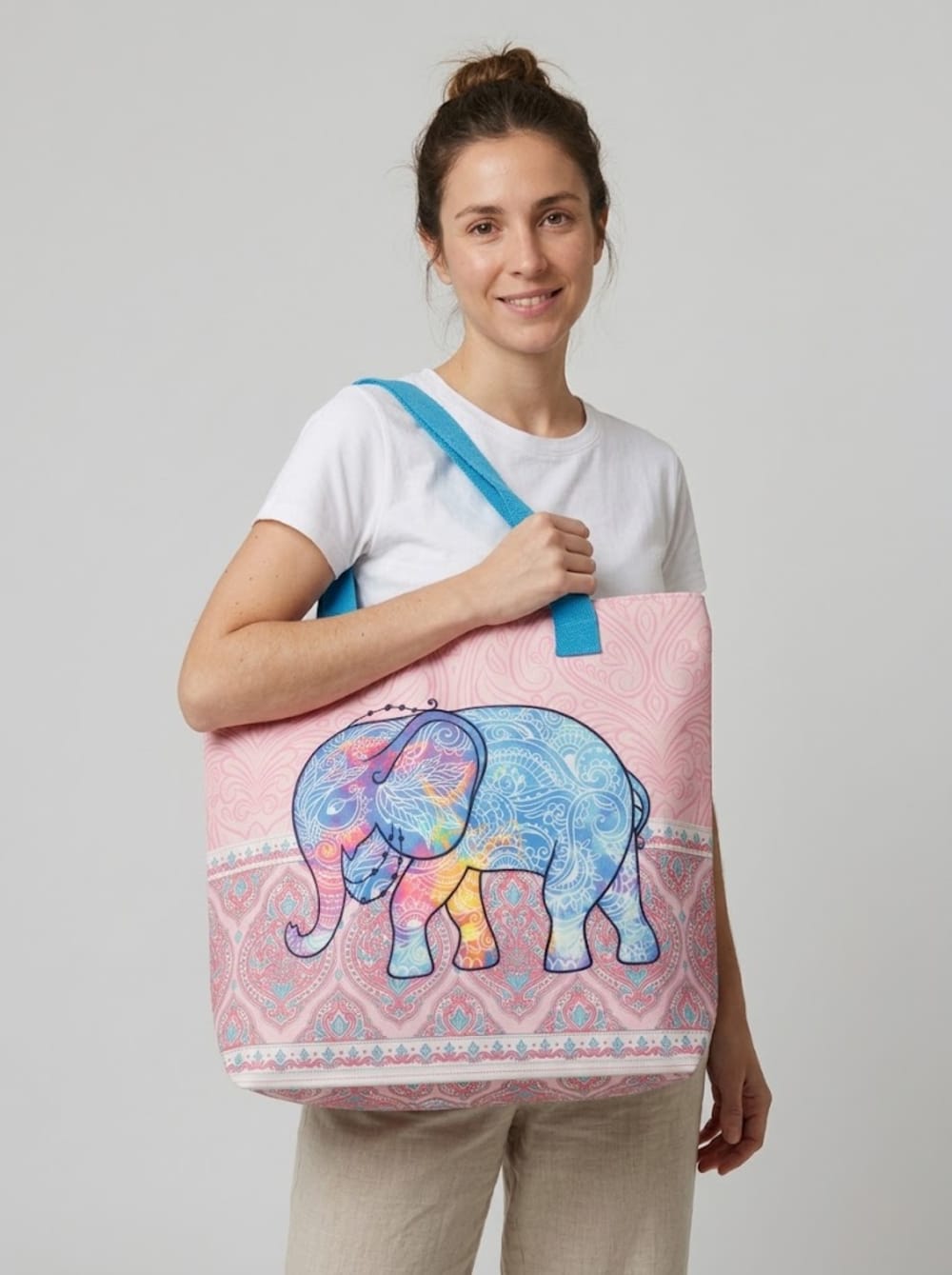 Bolso Playero Elefante Estampado | Estilo y Funcionalidad