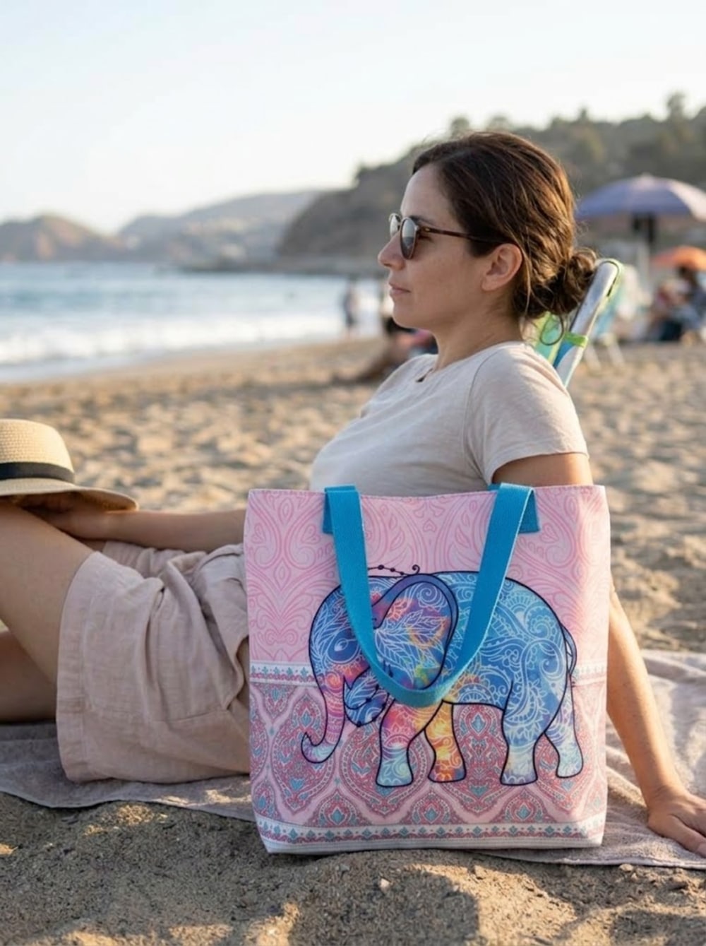 Bolso Playero Elefante Estampado | Estilo y Funcionalidad