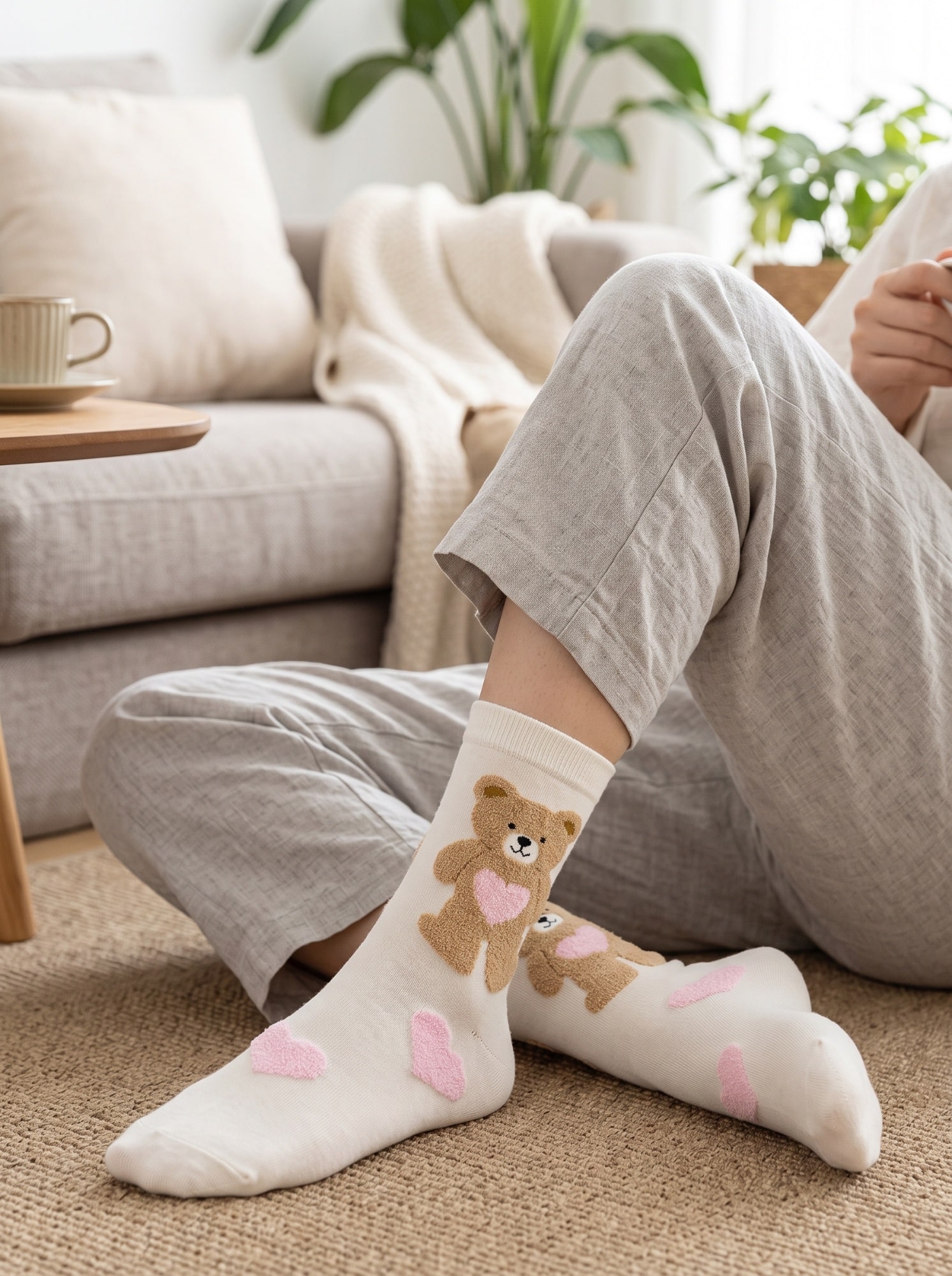 Calcetines Osito Corazón Soquete Algodón | Comodidad con estilo