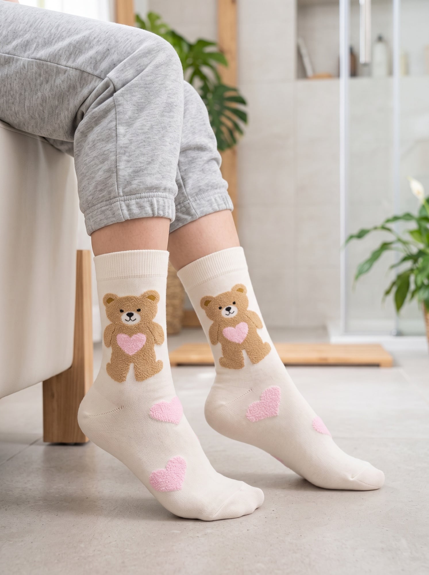 Calcetines Osito Corazón Soquete Algodón | Comodidad con estilo