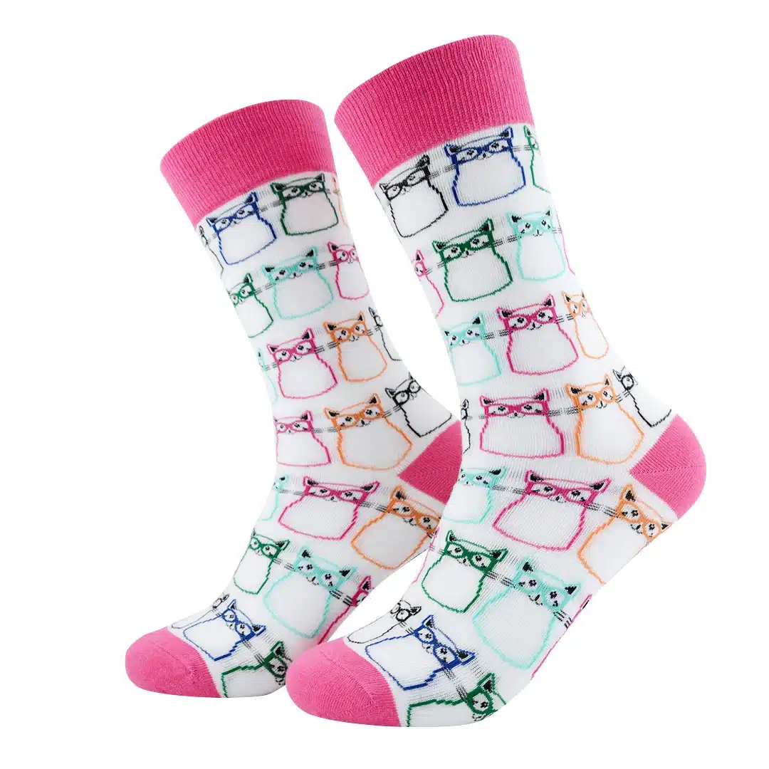 Calcetines de Algodón Gatos con Lentes | Confort TORNASOL