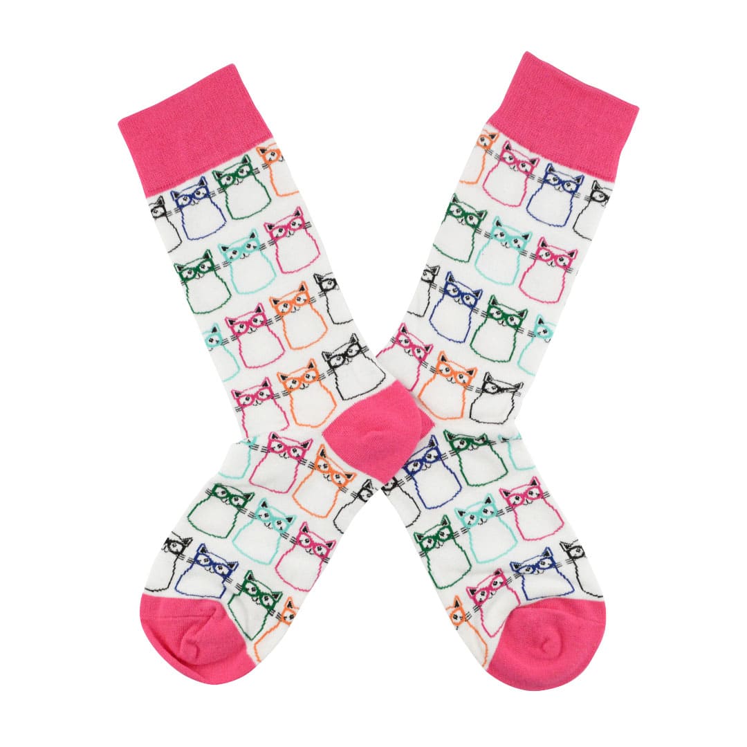 Calcetines de Algodón Gatos con Lentes | Confort TORNASOL