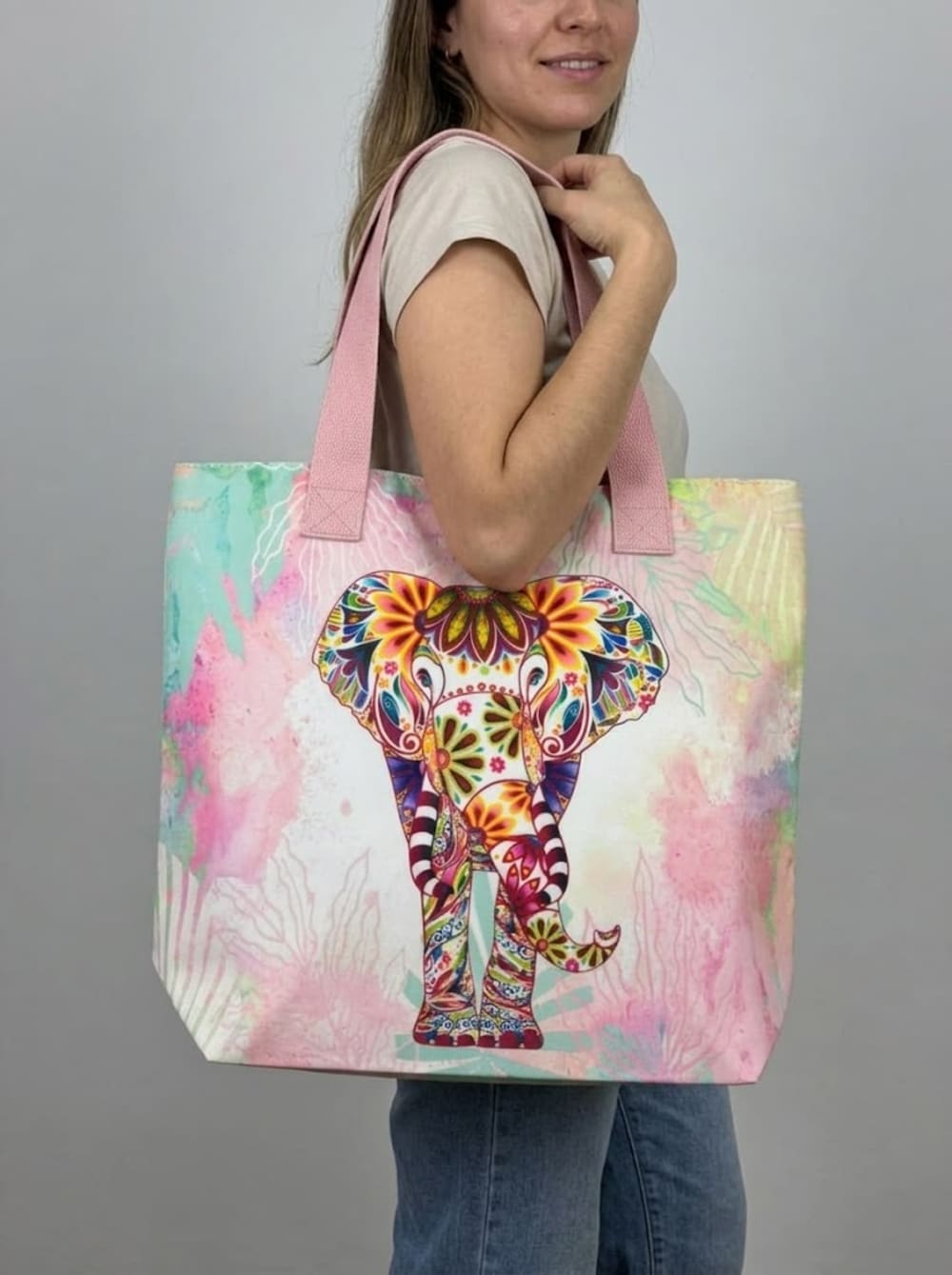 Bolso Playero Elefante Estampado | Estilo y Funcionalidad