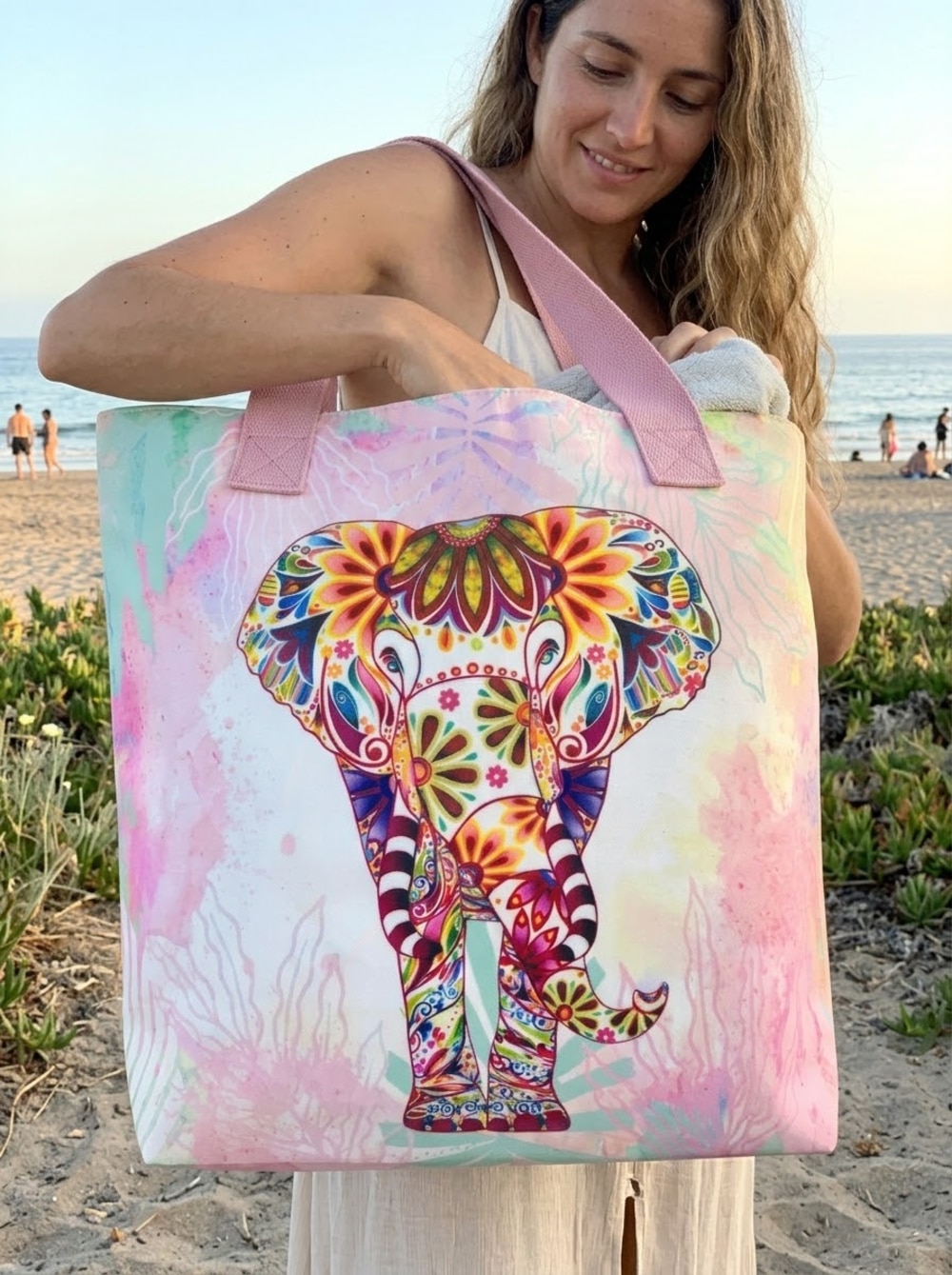 Bolso Playero Elefante Estampado | Estilo y Funcionalidad