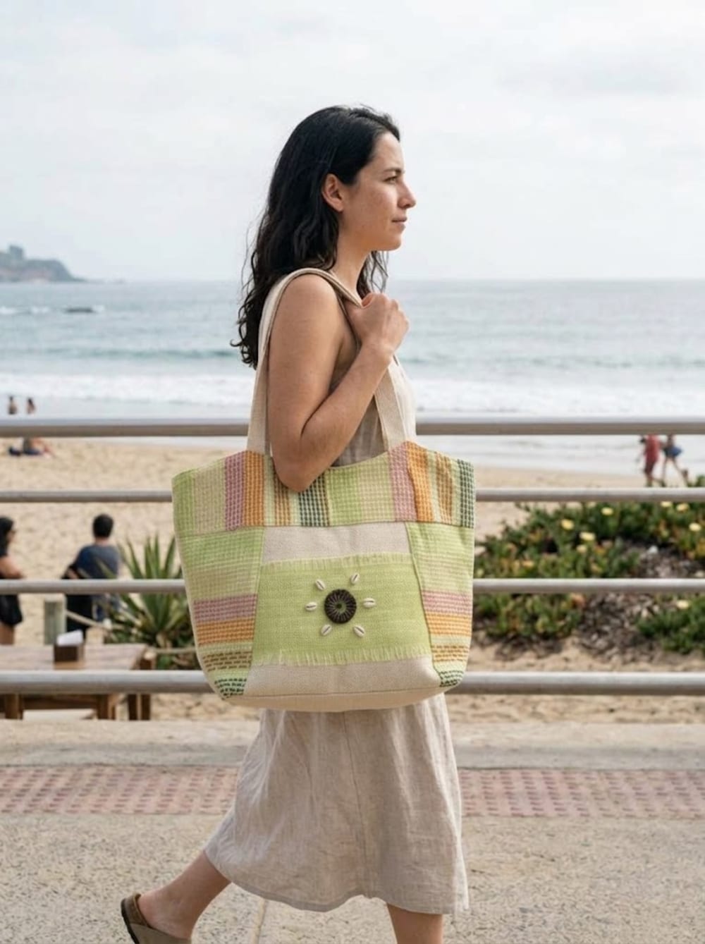 Bolso Playero Texturado Poliéster | Estilo y Confort