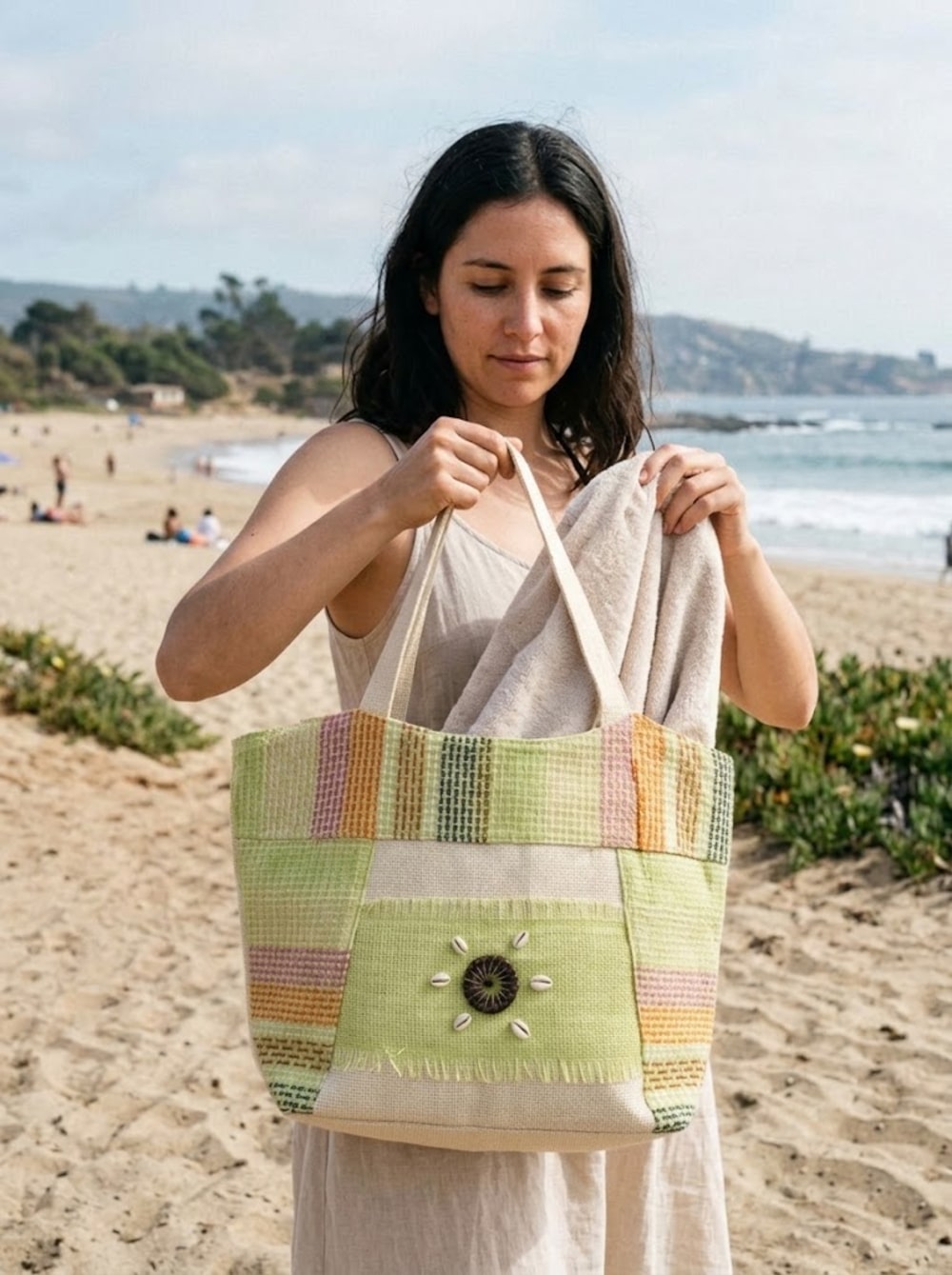 Bolso Playero Texturado Poliéster | Estilo y Confort